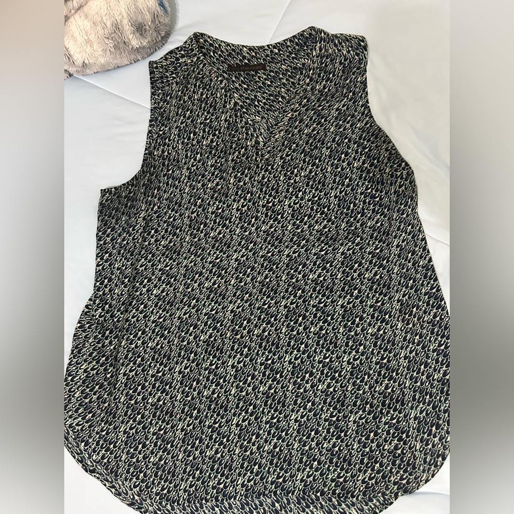 Maurices dark navy and teal Printed sleeveless Blouse